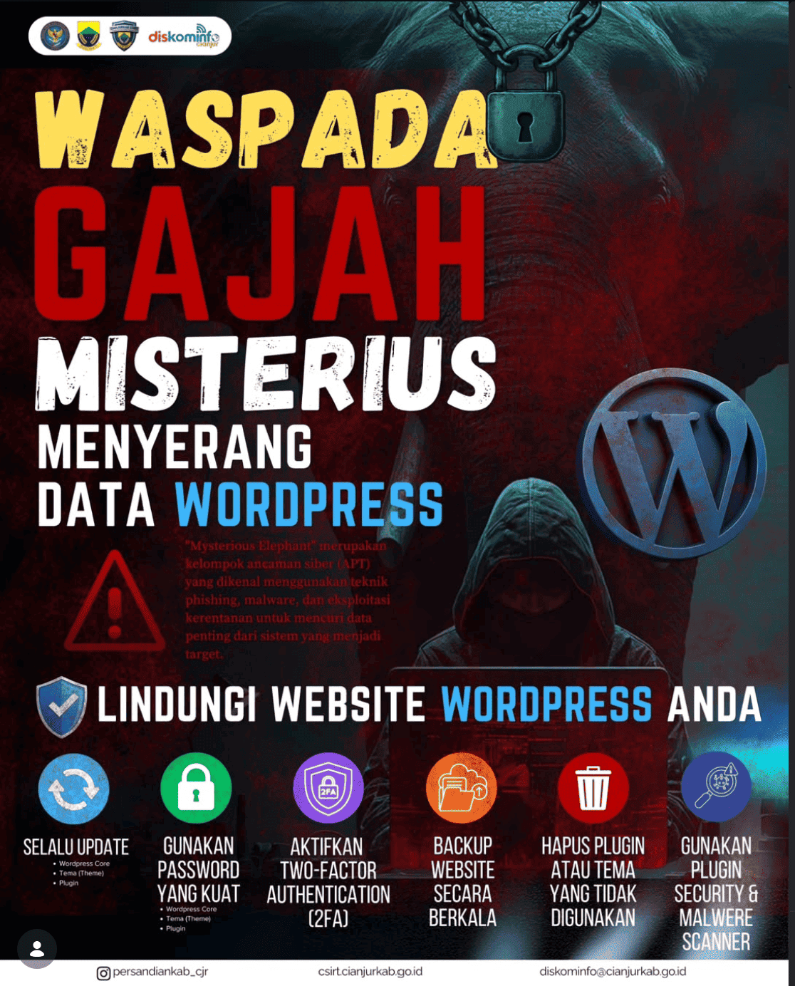 WASPADA! "GAJAH MISTERIUS" MENGINCAR WEBSITE WORDPRESS ANDA!