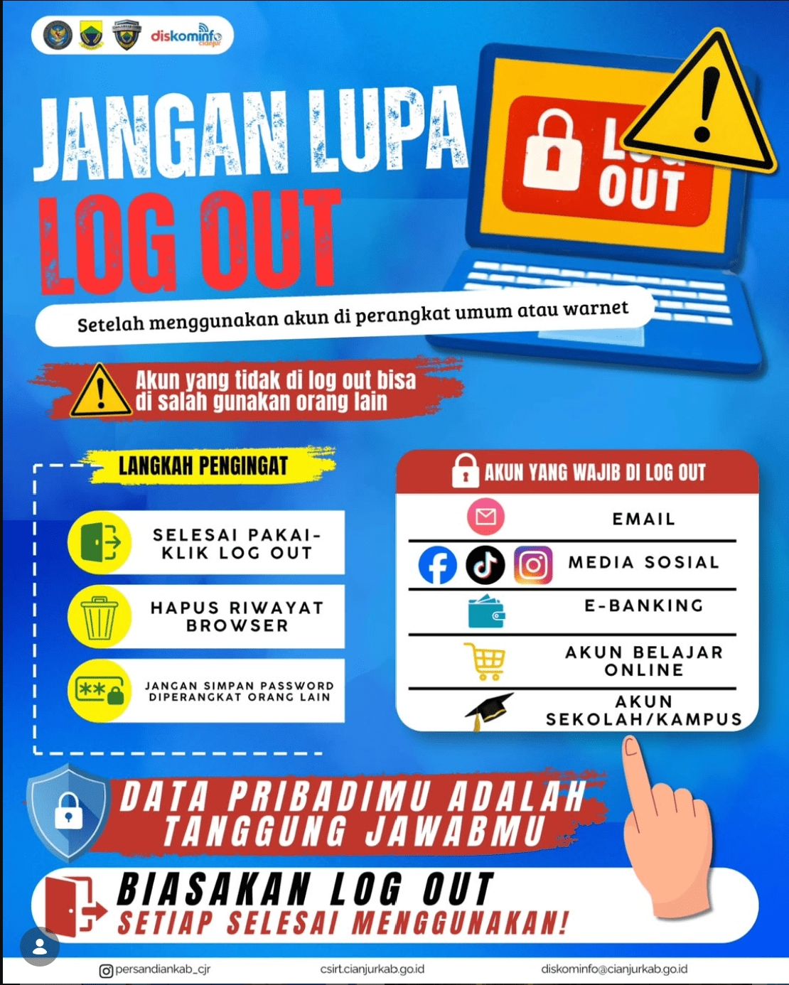 🚨 PINJAM PERANGKAT UMUM? JANGAN LUPA LOG OUT! 🚨