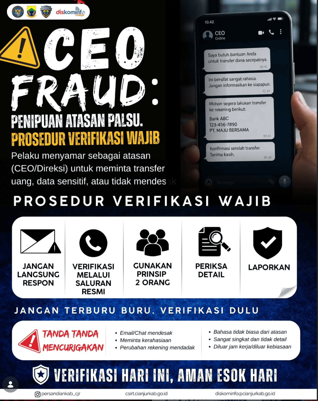 🕴️⚠️ AWAS! CEO FRAUD: ATASAN PALSU MINTA TRANSFER MENDADAK!